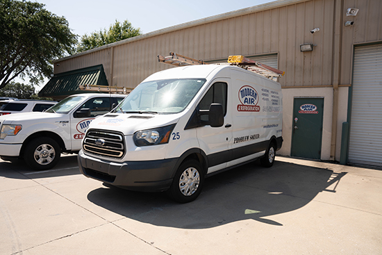 Modern Air office two trucks