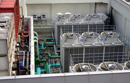 commercial hvac system on roof top