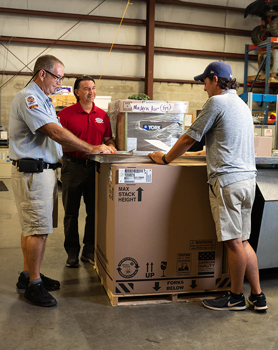 new ac system in warehouse with modern air experts