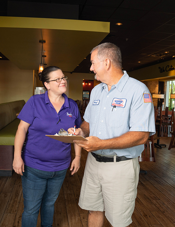 restaurant hvac customer with modern air owner brett